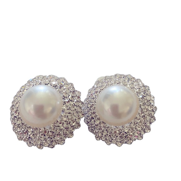 Jewelry - Crystal Pearl Clip-on Earrings